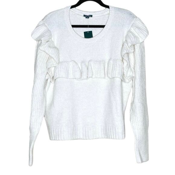 Wild Fable Ruffled Sweater, Cream, Neutral Color Top, New - Picture 1 of 7